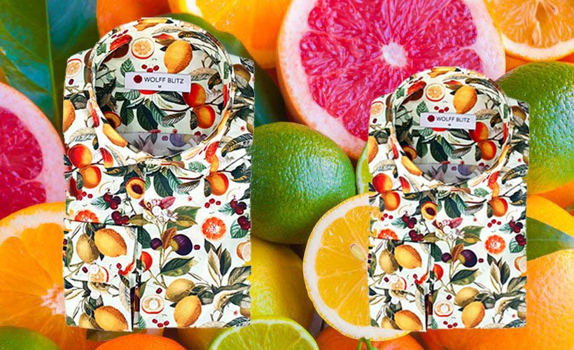 fruit print overhemd