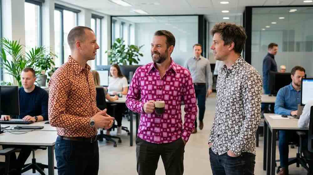 Een retro overhemd op het werk