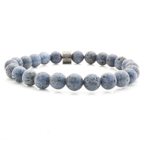 bad ass bracelets steel stones blue lavastone