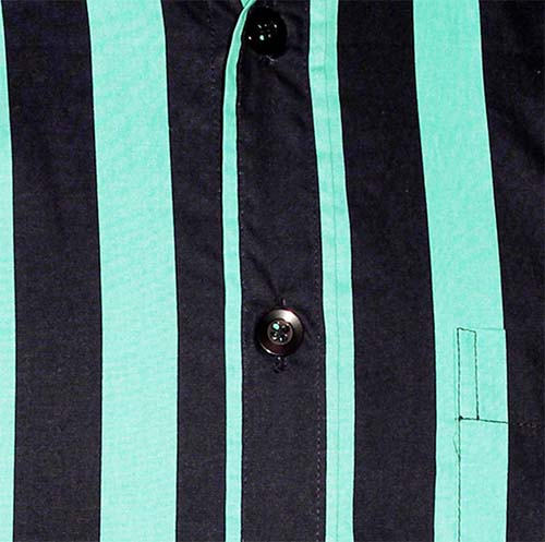 chenaski retro gestreept overhemd mint navy