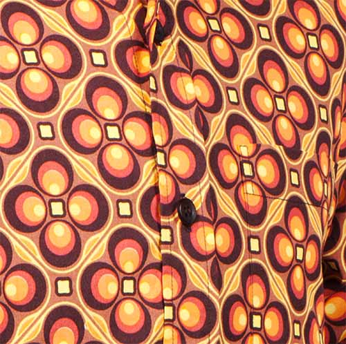 chenaski-seventies-overhemd dotsgrid brown orange
