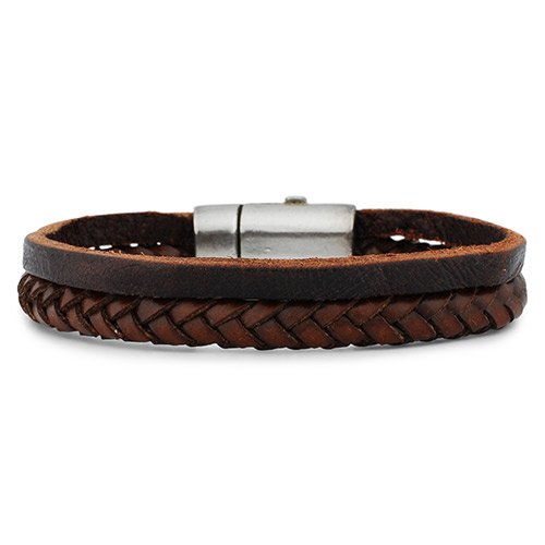 marge Vlekkeloos acuut Armband voor manne Zeno brown van Terra Genova is een leren armband