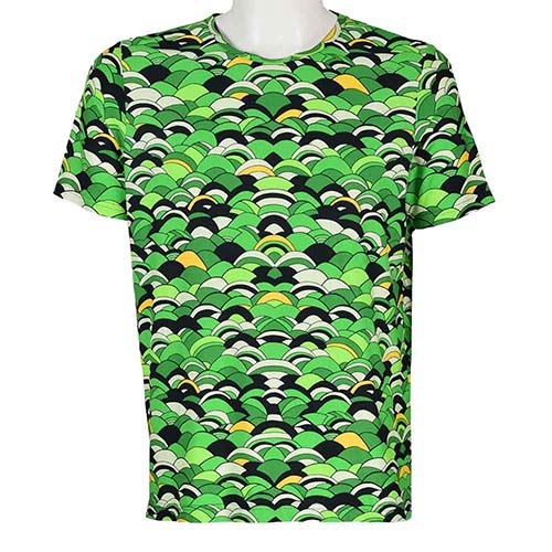 groen t-shirt wave print
