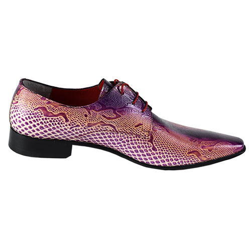 Kleurrijke herenschoen Brown Crocodile Purple