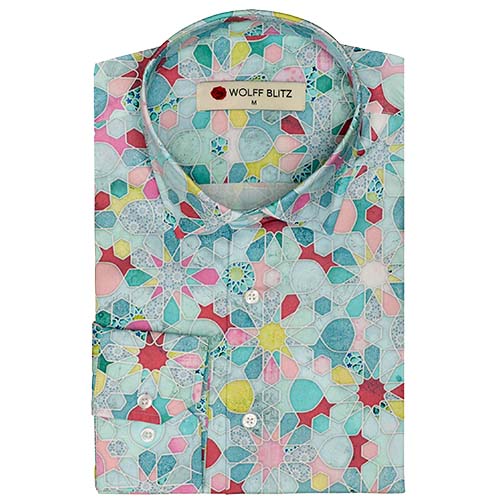 overhemd met kleurrijke tegels