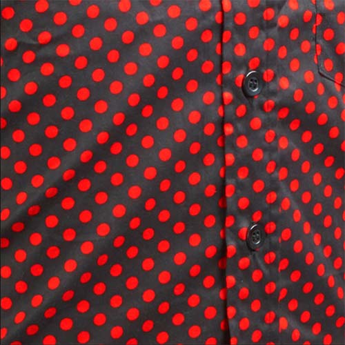 Polka dots zwart rood overhemd