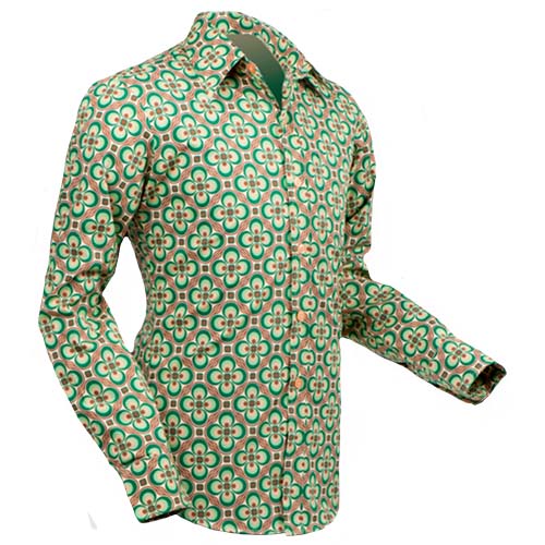 retro-seventies-overhemd dotsgrid creme green