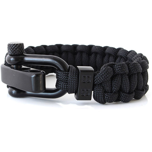 Intact Gastheer van Gewaad paracord armband steel & Cord midnight black is een onbreekbare Paracord  armband