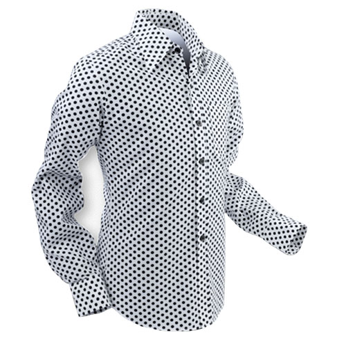 vintage overhemd polka dots wit zwart