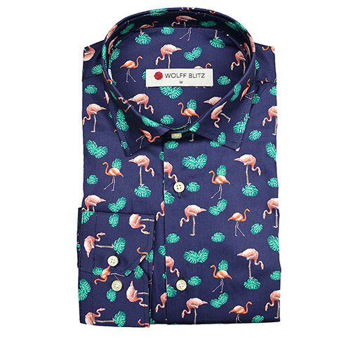 vogelprint overhemd flamingo deliciosa