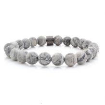 badass bracelets steel stones jasper