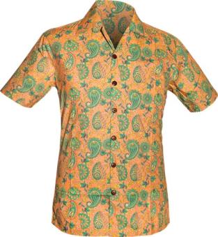 chenaski overhemd korte mouw paisley old rose