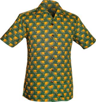 chenaski retro overhemd kraanvogels green