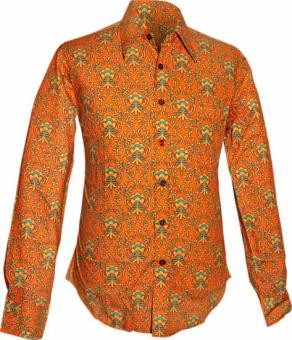 chenaski retro overhemd wallpaper flower rust green turquoise