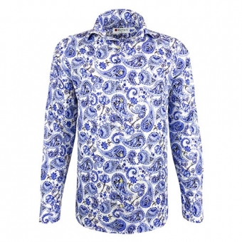 delfs blauw paisley print overhemd