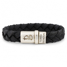 gevlochten leren armband heren marcus black