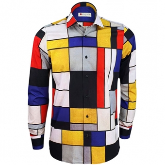 Kleurrijk overhemd mondriaan