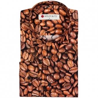 overhemd met koffie bonen print
