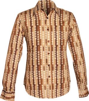 retro overhemd chenaski 70s shamrock brown light brown