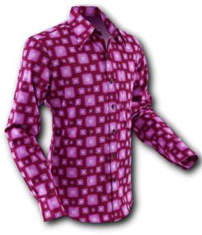 Retro overhemd Chenaski met paarse geometrische print