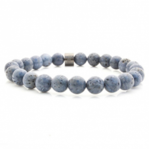 bad ass bracelets steel stones blue lavastone
