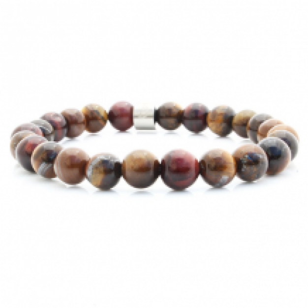 badass bracelets steel stone tiger eye