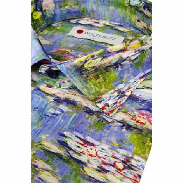 bloemen blouse heren monet met korte mouw