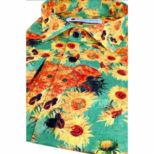 bloemen blouse zonnebloem van gogh