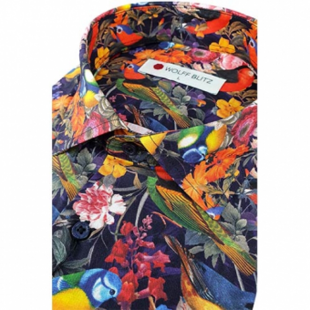 plastic Antarctica Samenpersen Bloemen blouse korte mouw met vogels kopen? | Menlook