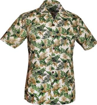 chenaski jungle leaves green retro overhemd