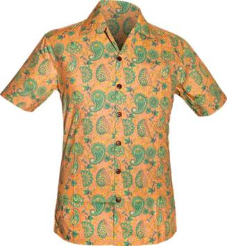 chenaski overhemd korte mouw paisley old rose