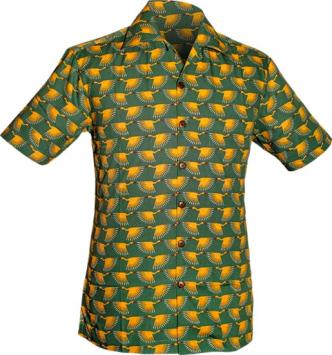 chenaski retro overhemd kraanvogels green
