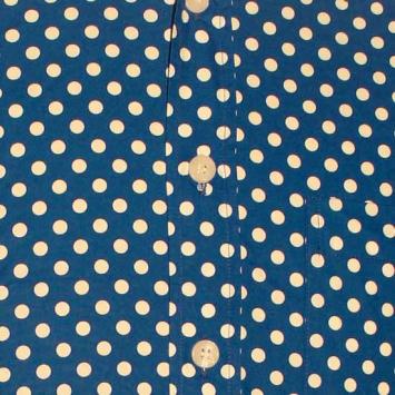 chenaski retro overhemd polka dots blue white