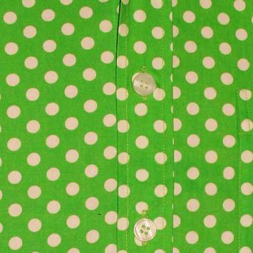 henaski retro overhemd polka dots green white
