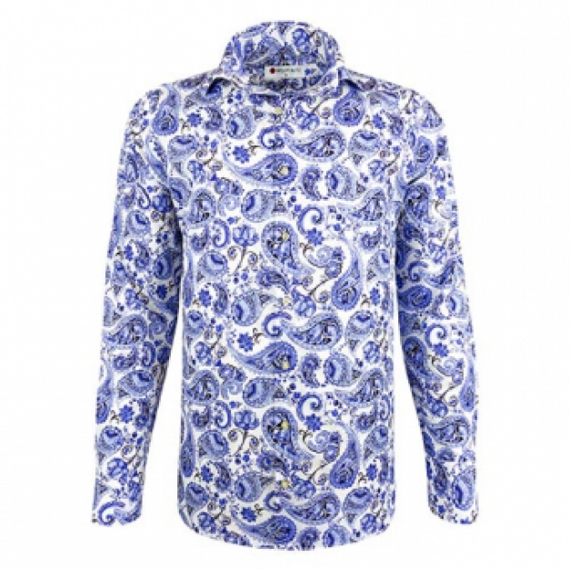 delfs blauw paisley print overhemd