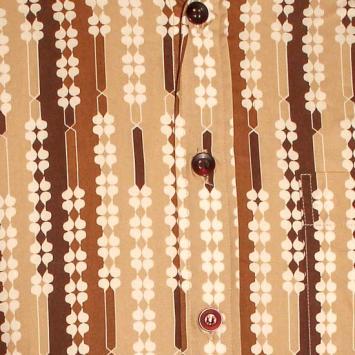 detail print geometrisch bruin chenaski overhemd