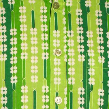 detail print groen geometrisch chenaski overhemd