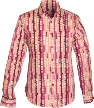 festival overhemd retro chenaski 70s shamrock violet lilac