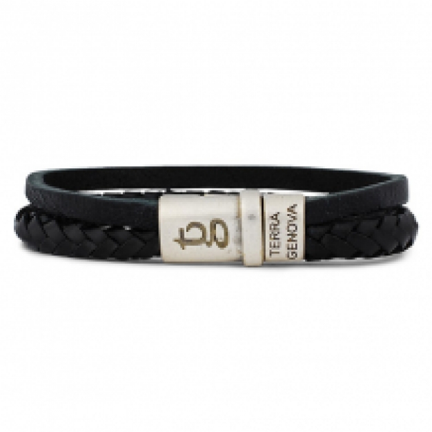 gevlochten leren armband heren zeno black