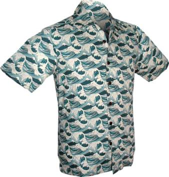 japanse wave print mint chenaski