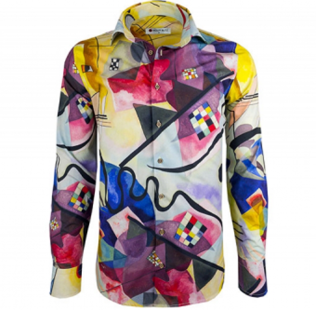 kleurrijk overhemd met kandinsky print