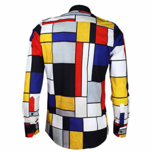 kleurrijk overhemd mondriaan print