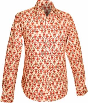 kleurrijk retro overhememd blossom creme red