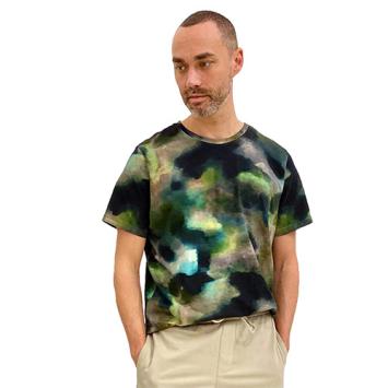 no106 print t-shirt camo groen