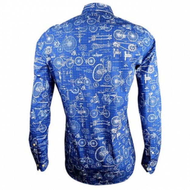 overhemd blauwprint fietsen