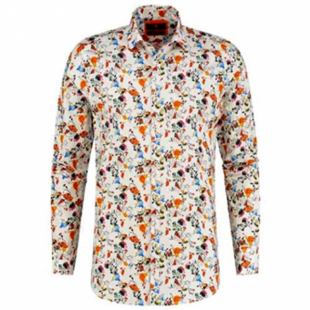 overhemd bloemen print bright leaves