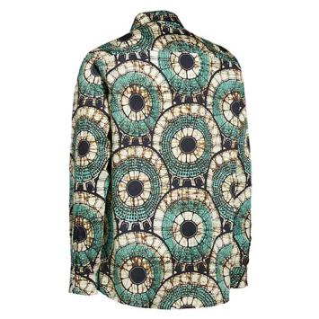 overhemd met cirkel print groen