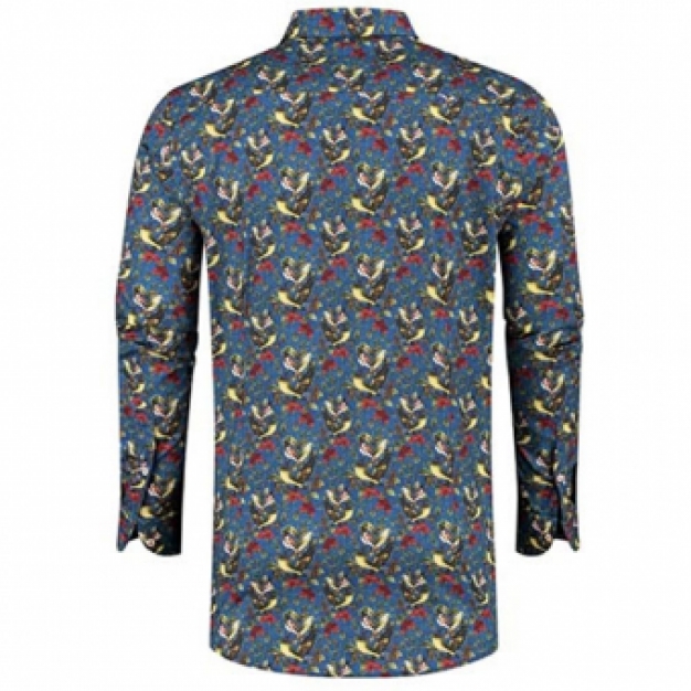 print overhemd met paradijs vogel