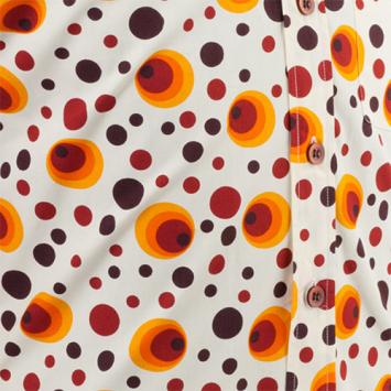 retro overhemd oranje bruine dots